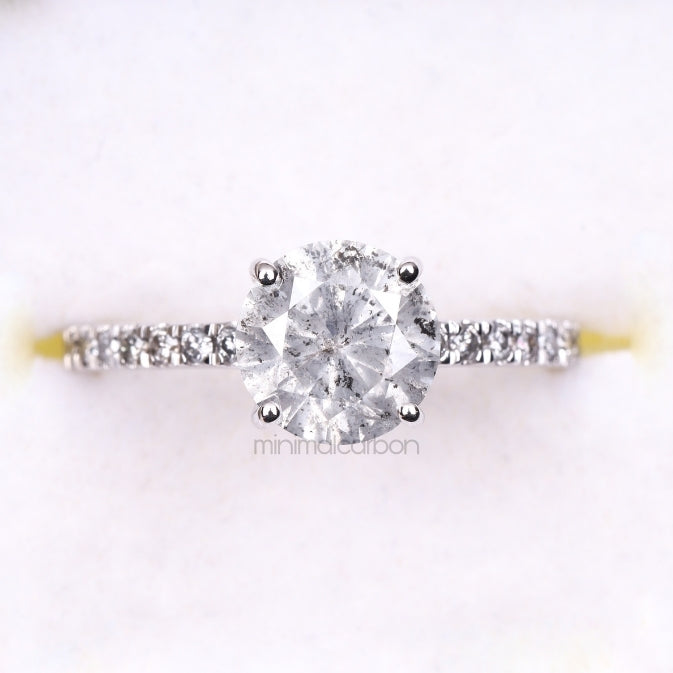 Solitaire Pave Ring