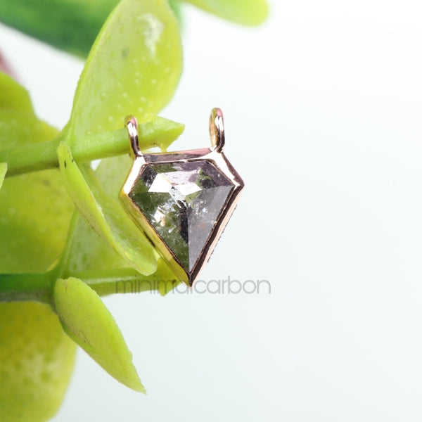 Pentagon Salt And Pepper Diamond Pendant Minimalist Pendant - Minimal Carbon