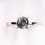 Diamond Solitaire Ring 4 Prong Ring - Minimal Carbon