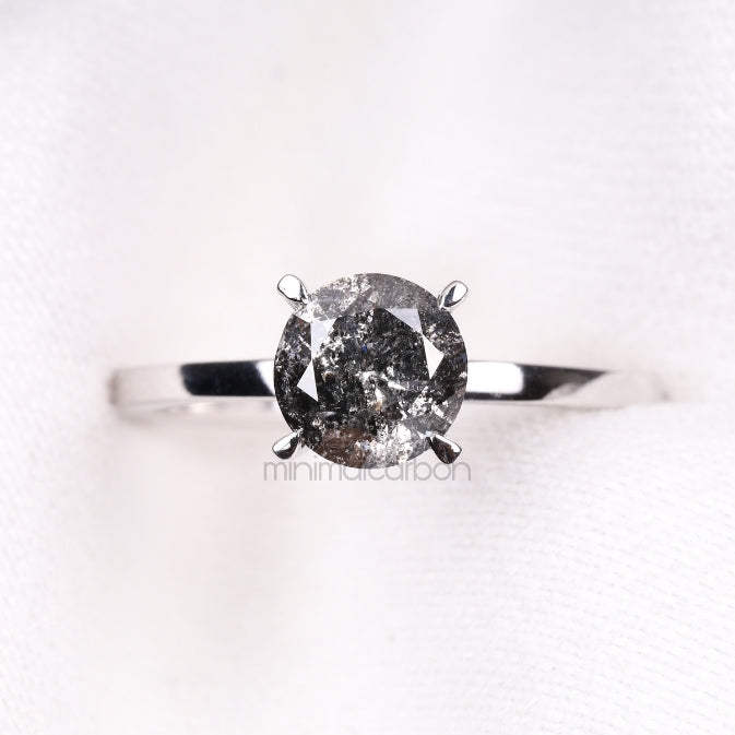 Diamond Solitaire Ring 4 Prong Ring - Minimal Carbon