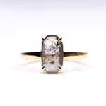 Load image into Gallery viewer, Emerald Cut Salt And Pepper Diamond Ring
