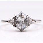 Load image into Gallery viewer, Hexagon Salt And Pepper Diamond Ring
