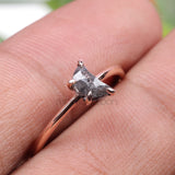 Salt And Pepper Diamond Crescent Ring - Minimal Carbon
