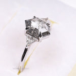 Load image into Gallery viewer, Hexagon Salt And Pepper Diamond Ring
