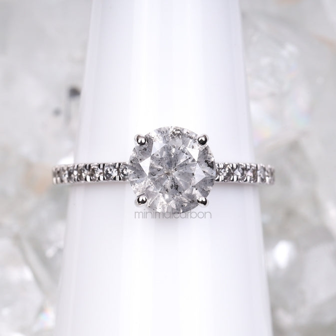 Solitaire Pave Ring