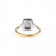 Emerald Cut Salt and Pepper Diamond Fashion Ring