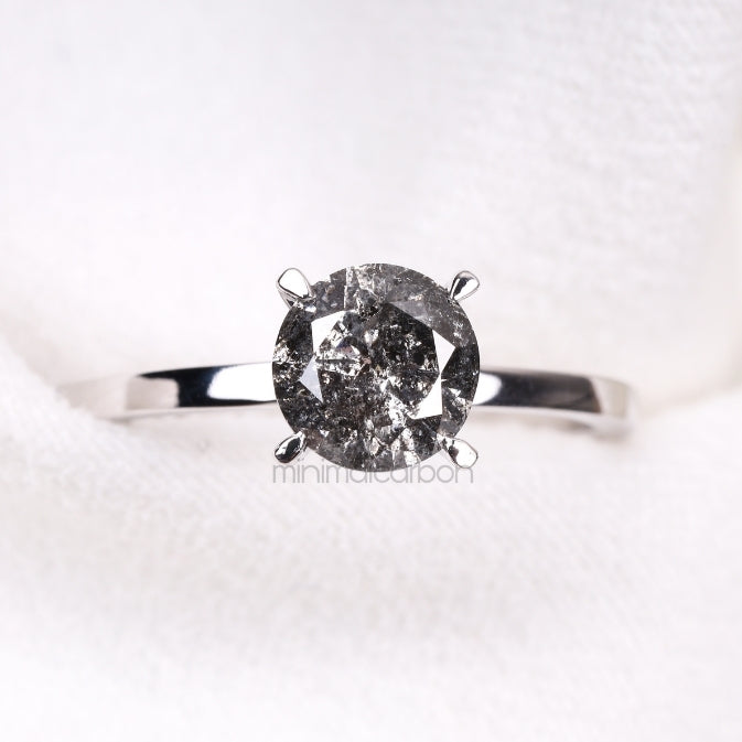 Diamond Solitaire Ring 4 Prong Ring - Minimal Carbon