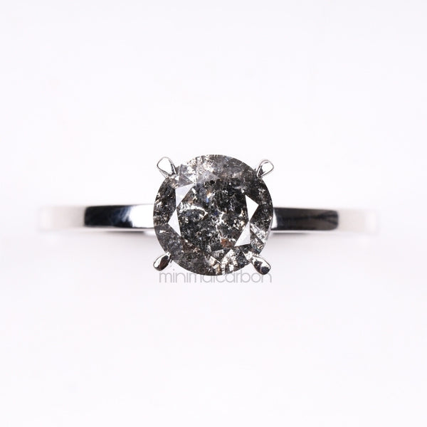 Diamond Solitaire Ring 4 Prong Ring - Minimal Carbon