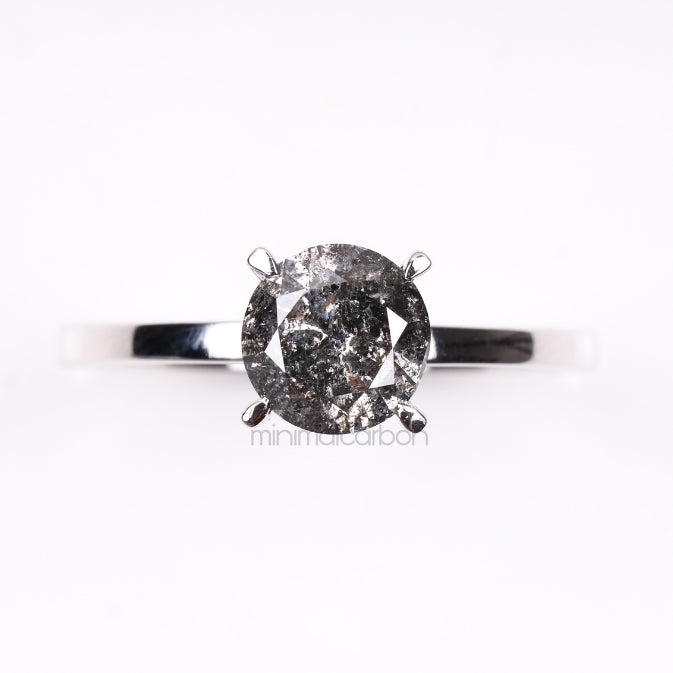 Diamond Solitaire Ring 4 Prong Ring - Minimal Carbon