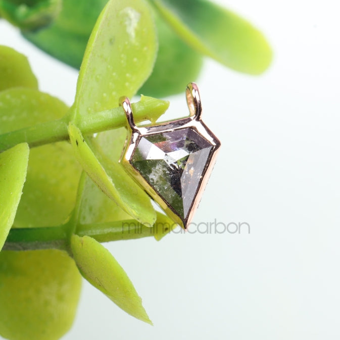 Pentagon Salt And Pepper Diamond Pendant Minimalist Pendant - Minimal Carbon
