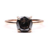 Cushion Solitaire Ring - Minimal Carbon