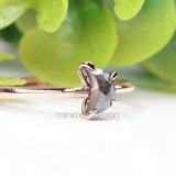 Salt And Pepper Diamond Crescent Ring - Minimal Carbon