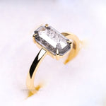 Load image into Gallery viewer, Emerald Cut Salt And Pepper Diamond Ring
