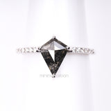 Kite Salt And Pepper Diamond Ring - Minimal Carbon