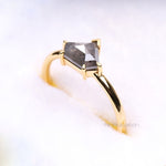 Load image into Gallery viewer, Greyish Pentagon Salt And Pepper Diamond Ring
