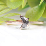 Salt And Pepper Diamond Crescent Ring - Minimal Carbon