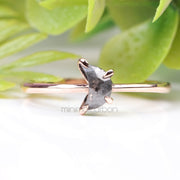 Salt And Pepper Diamond Crescent Ring - Minimal Carbon