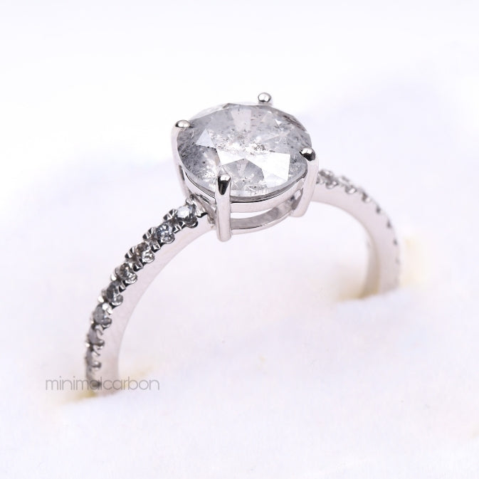 Solitaire Pave Ring