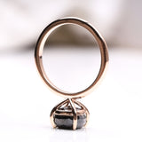 Cushion Solitaire Ring - Minimal Carbon