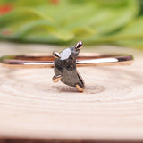 Salt And Pepper Diamond Crescent Ring - Minimal Carbon