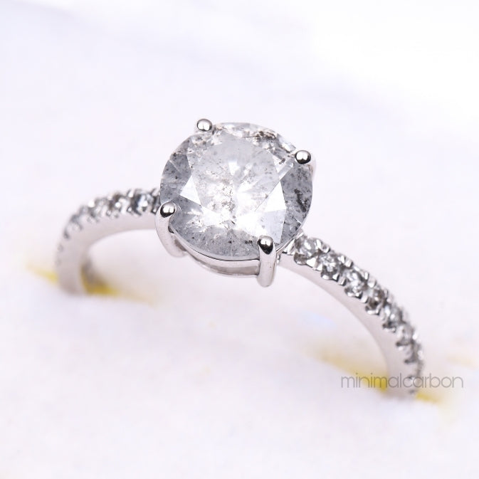 Solitaire Pave Ring