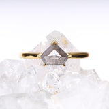 Greyish Pentagon Salt And Pepper Diamond Ring - Minimal Carbon