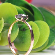 Salt And Pepper Diamond Crescent Ring - Minimal Carbon