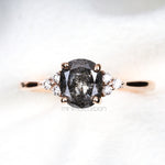 Load image into Gallery viewer, Oval Salt And Pepper Diamond Engagement Ring
