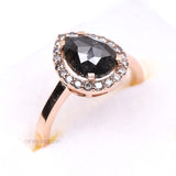 Halo Engagement Ring Pear Salt And Pepper Diamond Ring - Minimal Carbon