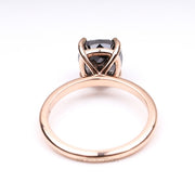 Cushion Solitaire Ring - Minimal Carbon