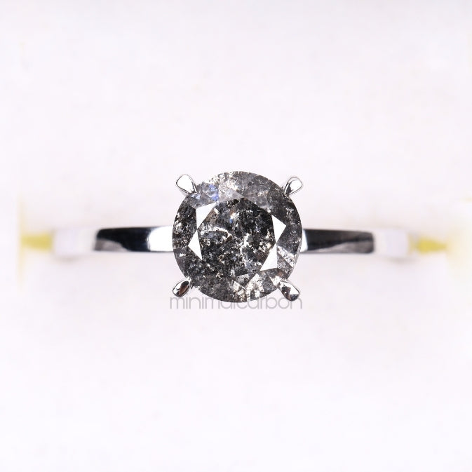 Diamond Solitaire Ring 4 Prong Ring - Minimal Carbon