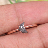 Salt And Pepper Diamond Crescent Ring - Minimal Carbon