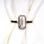 Load image into Gallery viewer, Emerald Cut Salt And Pepper Diamond Ring
