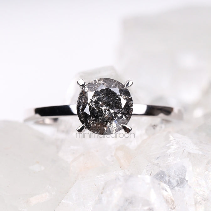 Diamond Solitaire Ring 4 Prong Ring - Minimal Carbon