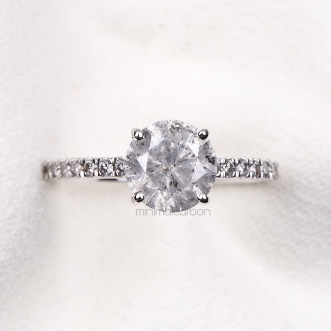 Solitaire Pave Ring