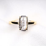 Load image into Gallery viewer, Emerald Cut Salt And Pepper Diamond Ring
