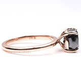 Cushion Solitaire Ring - Minimal Carbon