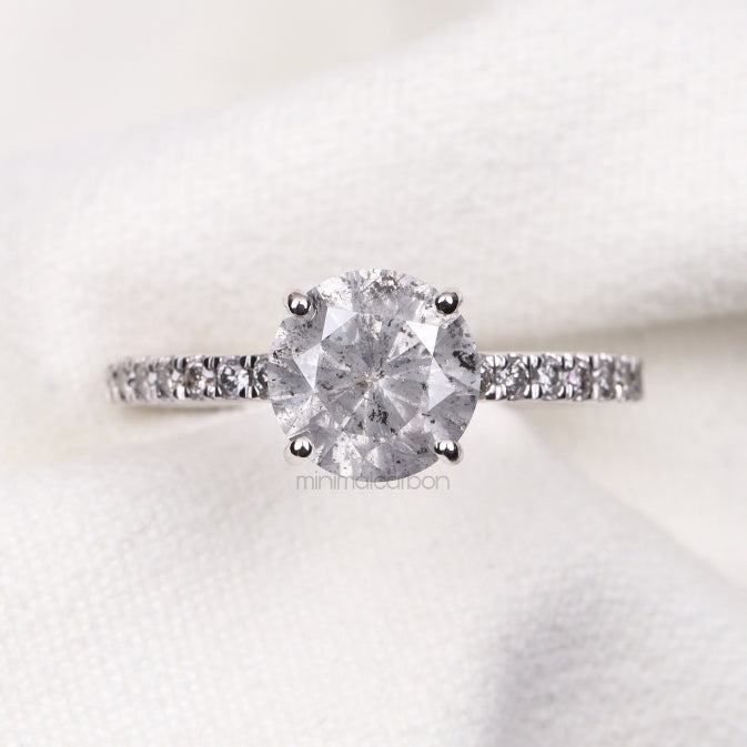 Solitaire Pave Ring