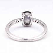 Oval Salt And Pepper Diamond Ring - Minimal Carbon