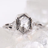 hexagon cut diamond ring