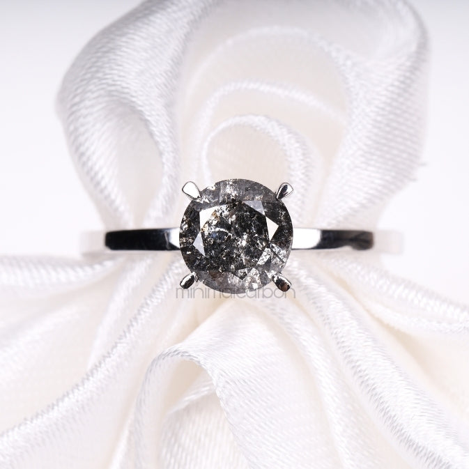 Diamond Solitaire Ring 4 Prong Ring - Minimal Carbon