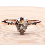 Load image into Gallery viewer, Pear Salt And Pepper Diamond Ring Ombre Diamond Ring
