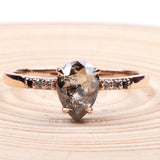 Pear Salt And Pepper Diamond Ring Ombre Diamond Ring - Minimal Carbon
