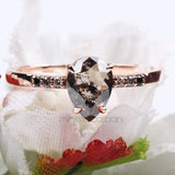 Pear Salt And Pepper Diamond Ring Ombre Diamond Ring - Minimal Carbon
