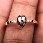 Load image into Gallery viewer, Pear Salt And Pepper Diamond Ring Ombre Diamond Ring
