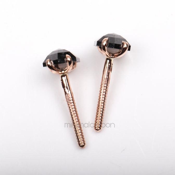 Hexagon Stud Earrings - Minimal Carbon