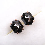 Hexagon Stud Earrings - Minimal Carbon