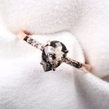 Pear Salt And Pepper Diamond Ring Ombre Diamond Ring - Minimal Carbon