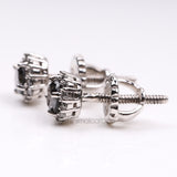 Cluster Earrings Halo Earrings - Minimal Carbon