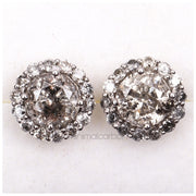 Cluster Earrings Halo Earrings - Minimal Carbon